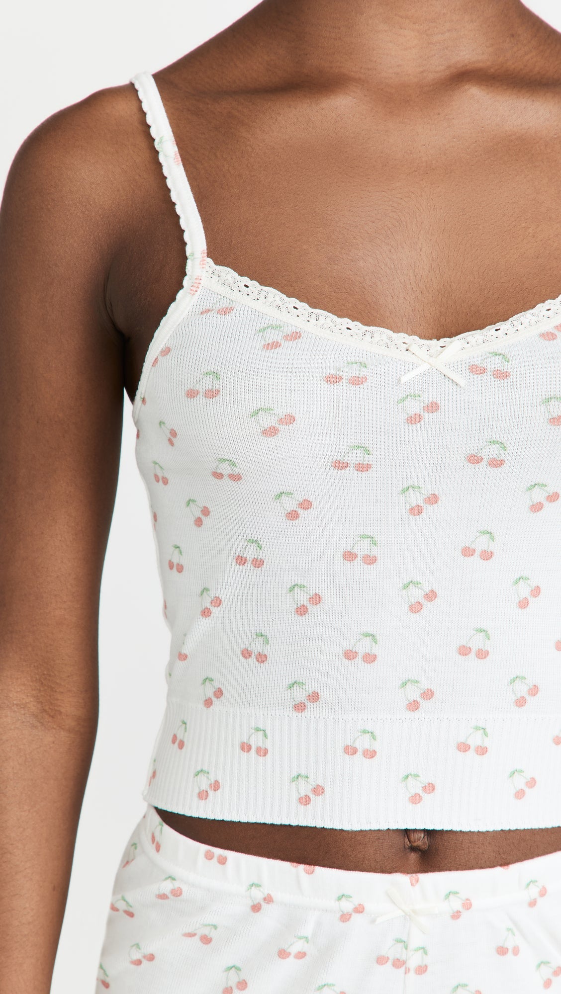 Liz Cropped Cami - Cherry Print