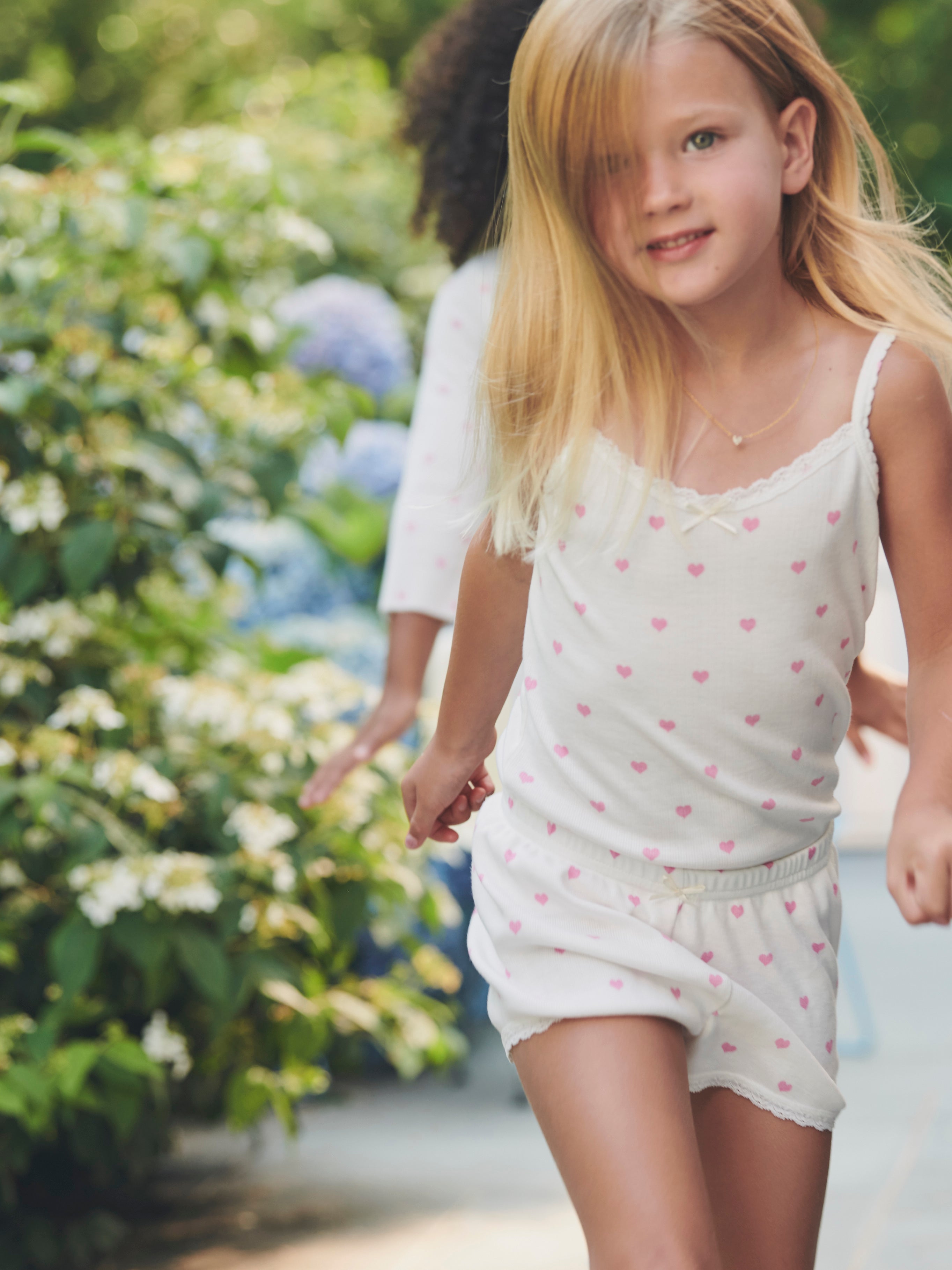 Girls Short - Pink Hearts Print