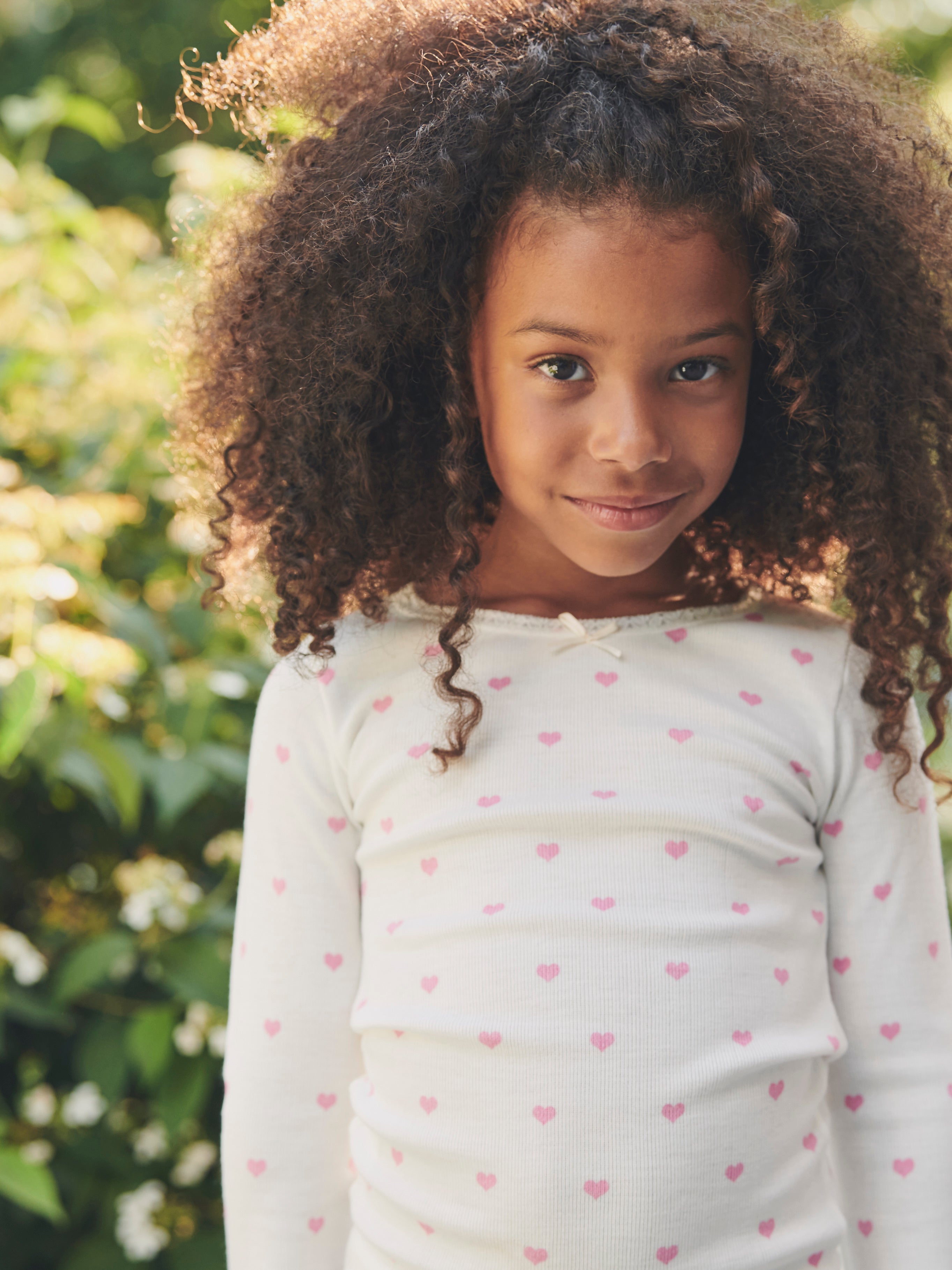 Girls & Baby Crew Long Sleeve - Pink Hearts Print