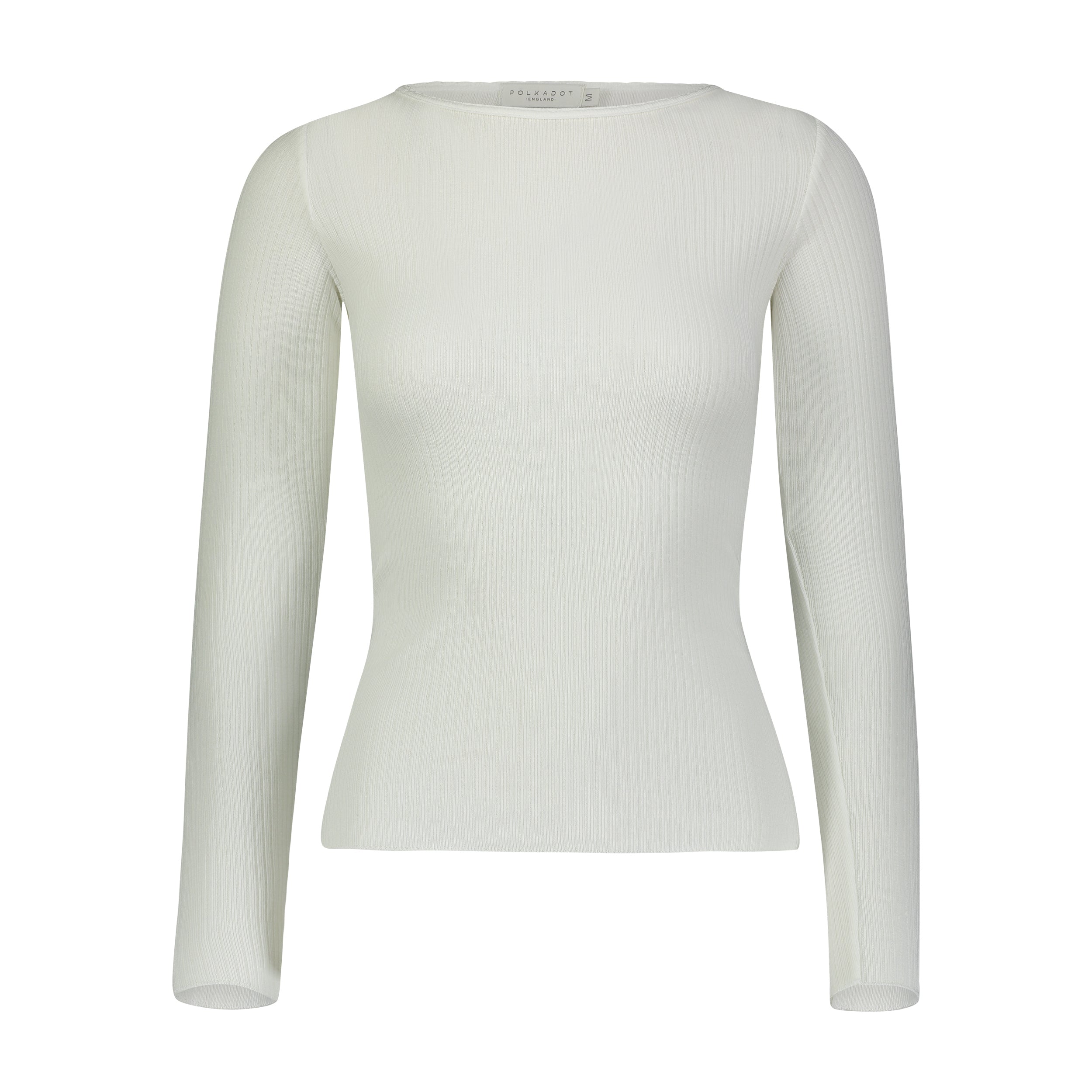 Val Crew Long Sleeve - Pearl White Rib Knit