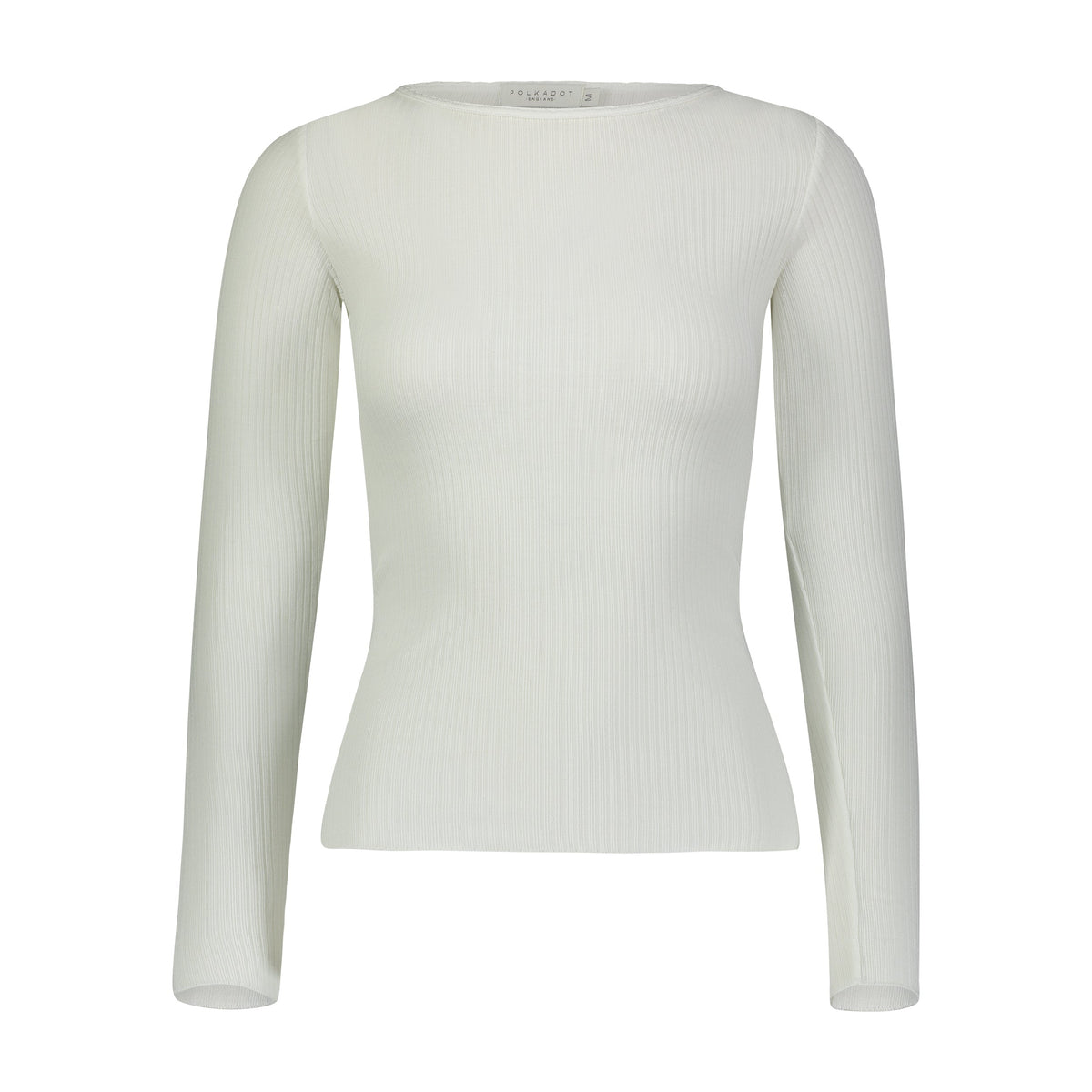 Val Crew Long Sleeve Tee - Pearl White Rib Knit