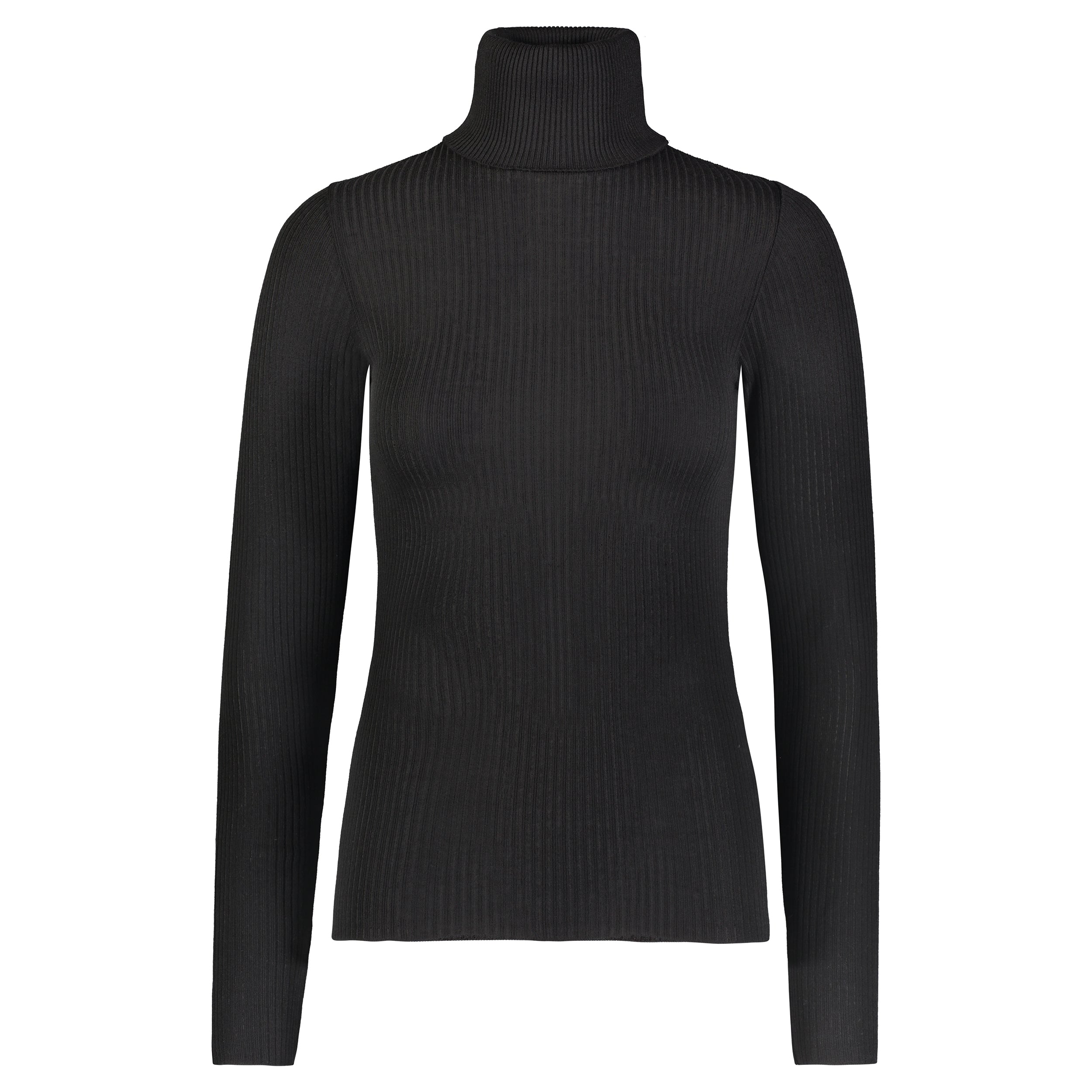 Slouchy Turtleneck - Black Rib Knit