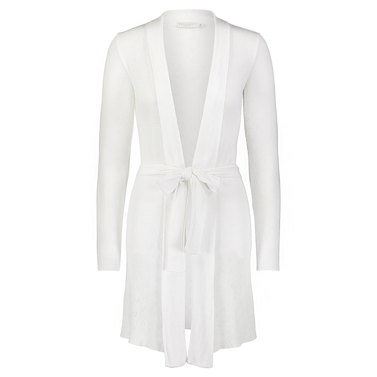 Cardigan Robe - Pearl White Hearts Pointelle