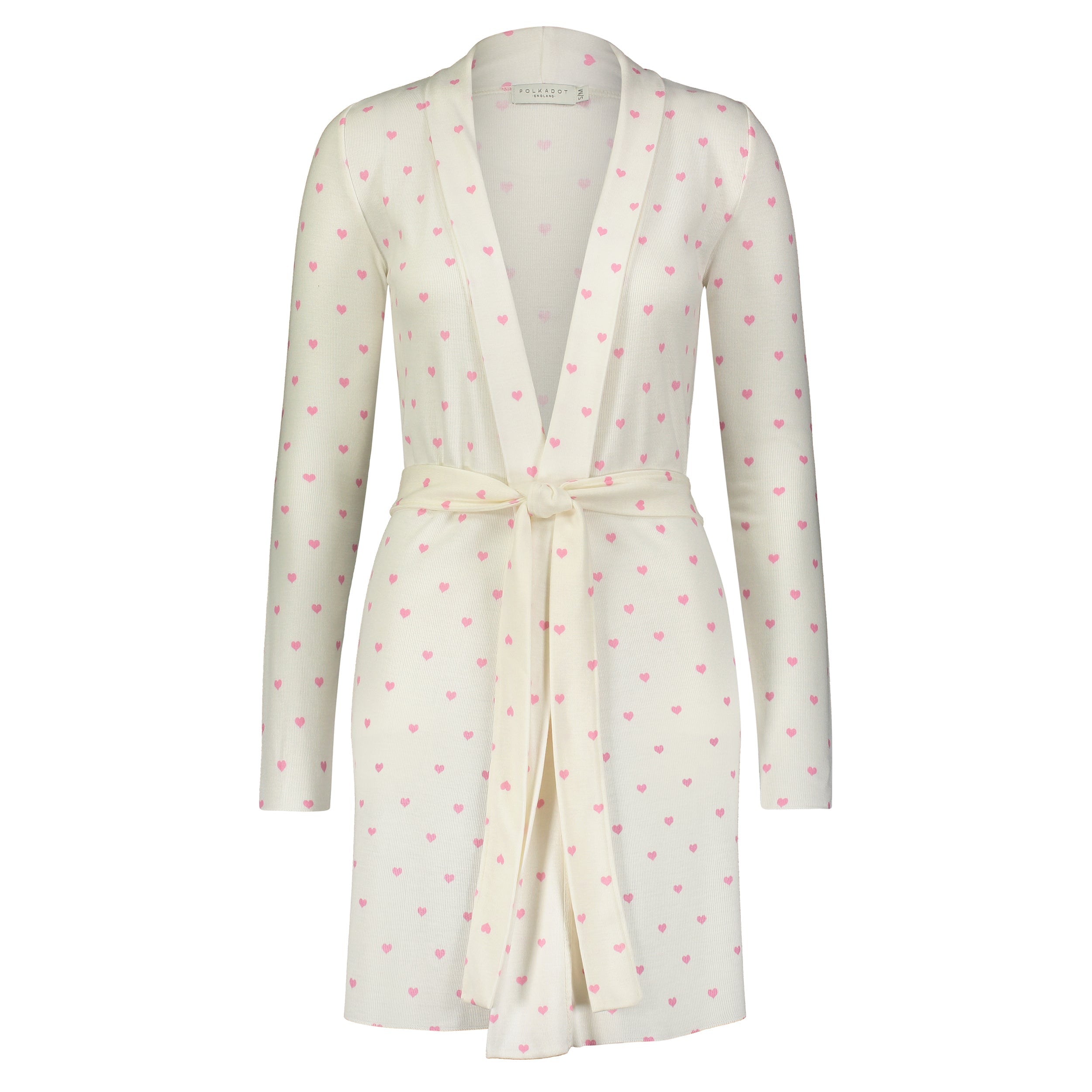 Cardigan Robe - Pink Hearts Print