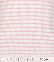 Ann Baby Cropped Tee Short Sleeve - Pink Wide Harbor Rib Stripe