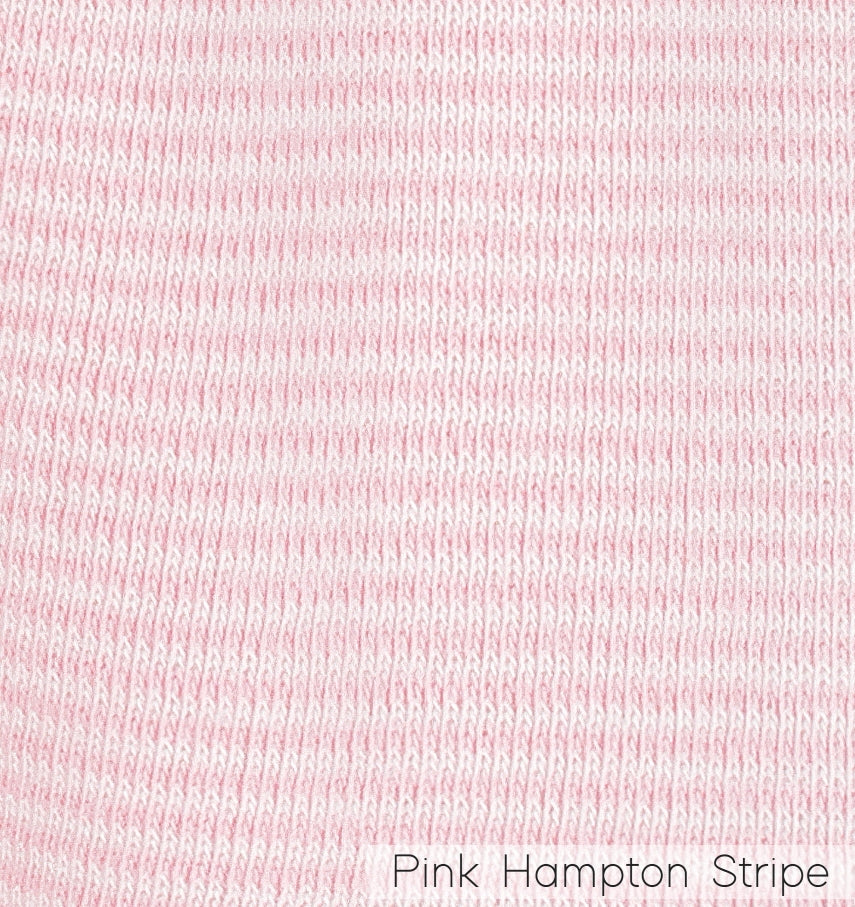Barbie Cropped V Long Sleeve - Pink Narrow Hampton Stripe
