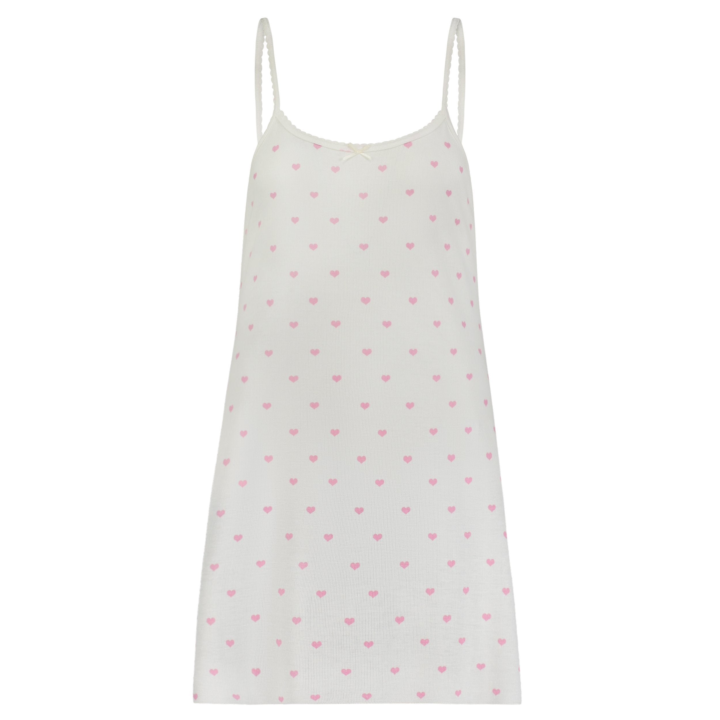 SCOOP A LINE GOWN Pink Hearts Print