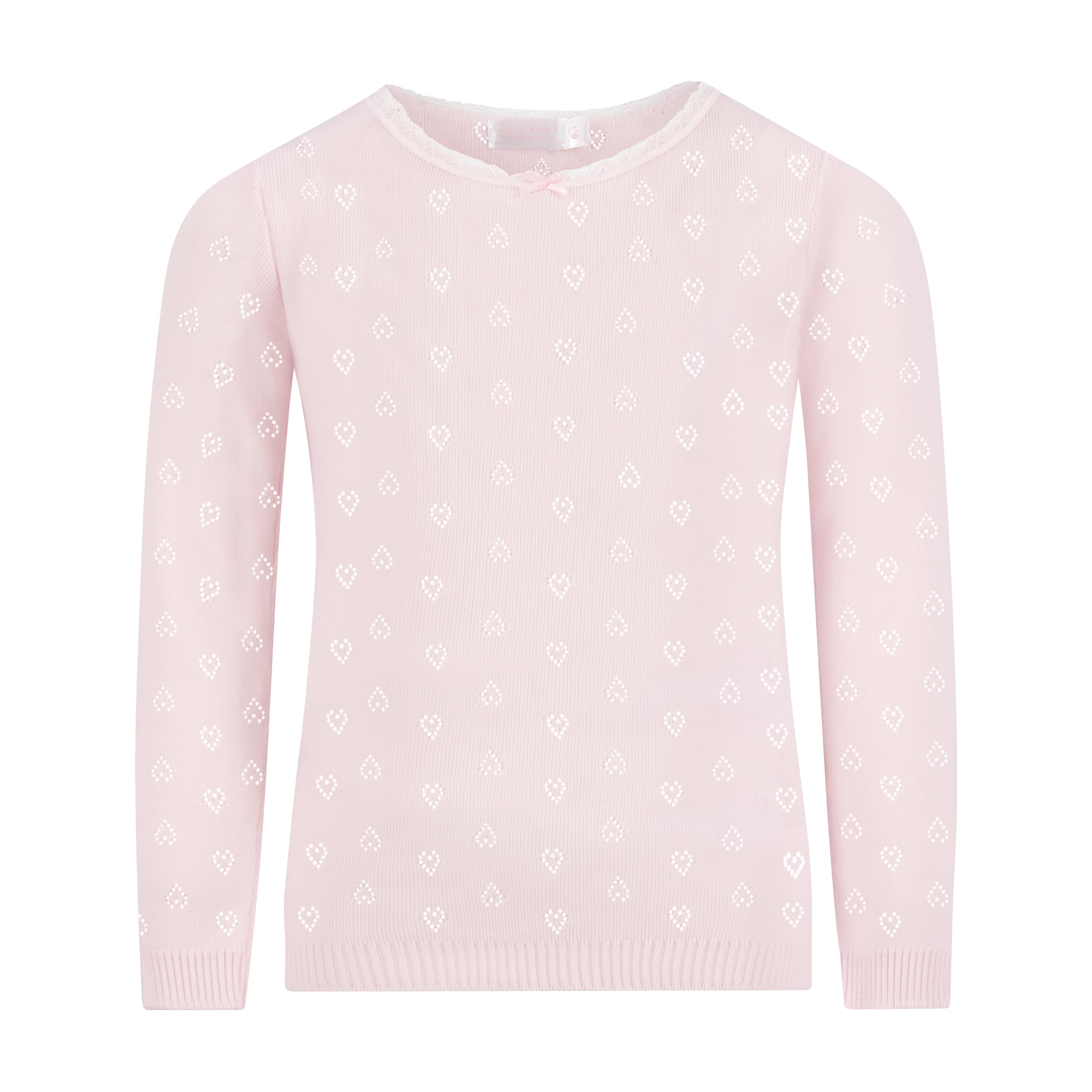 Girls Shell Pink Hearts Pointelle