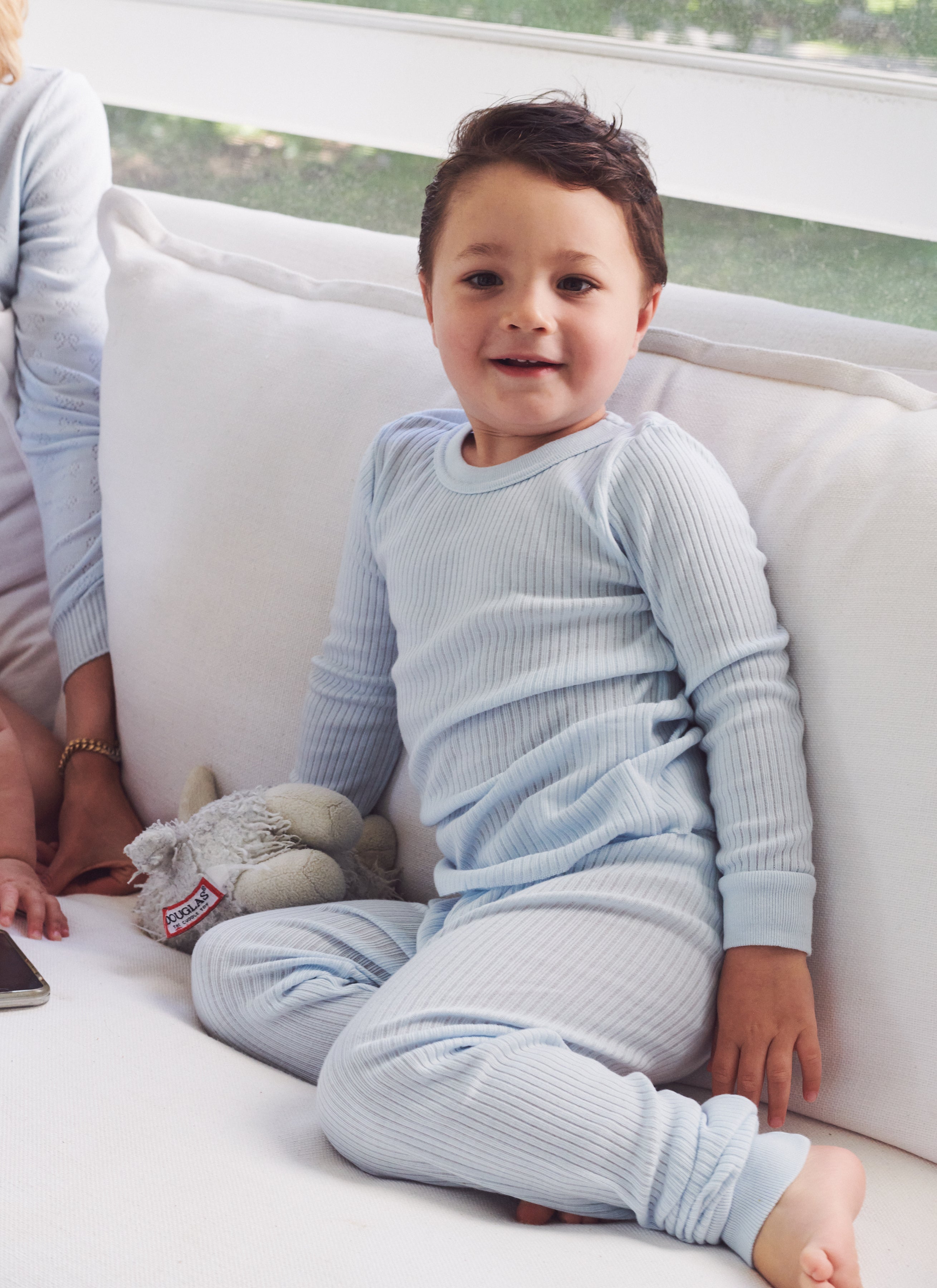 Boys Sky Blue Rib Knit