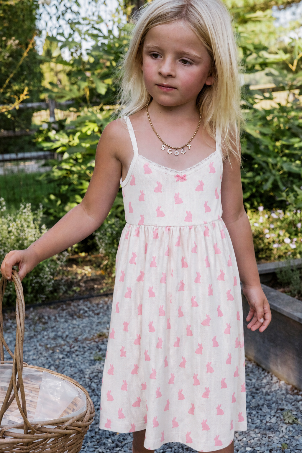 Girls Pink Bunny Print