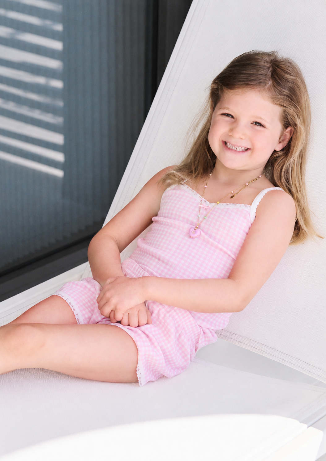 Girls Pink Gingham Print