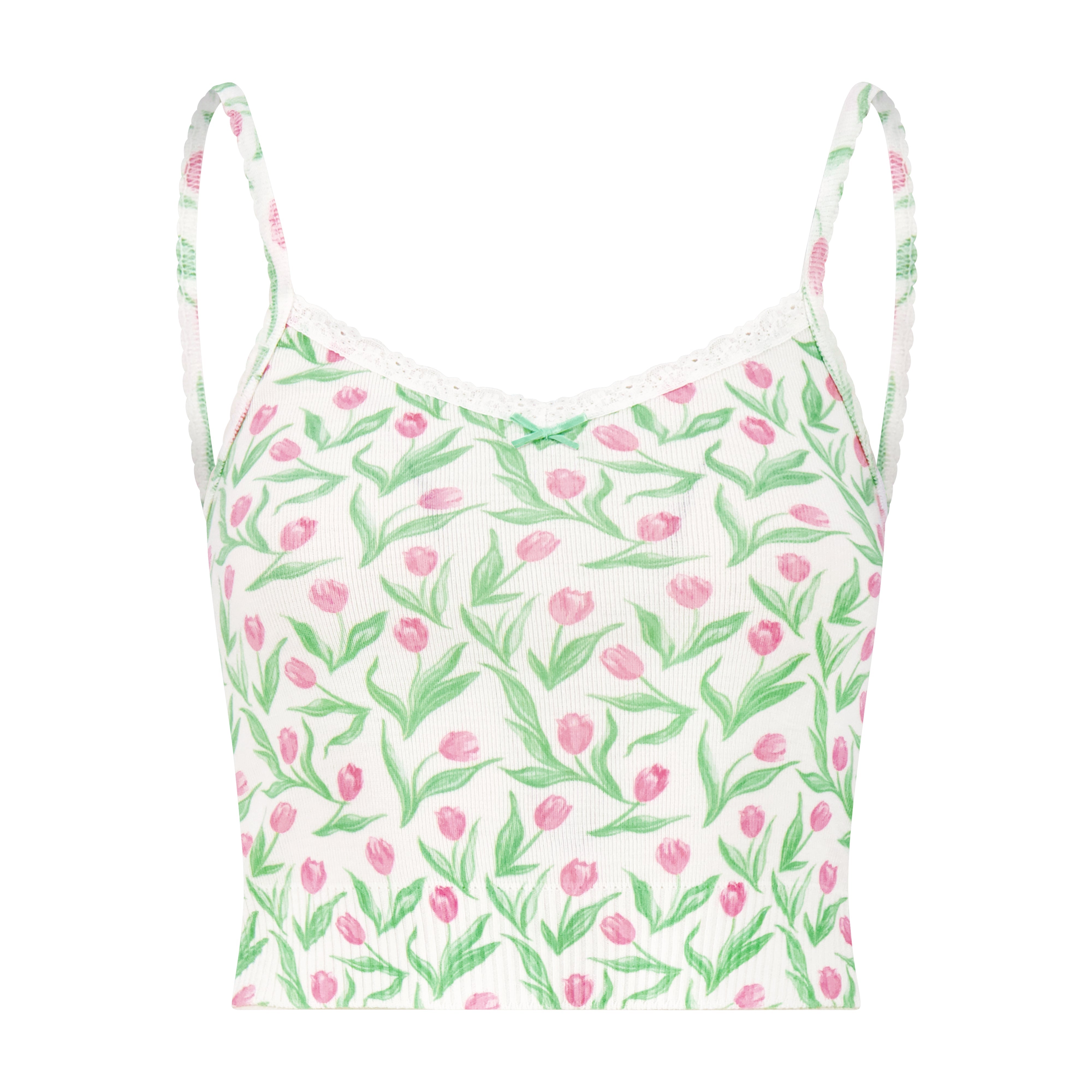 Liz Cropped Cami - Tulip Print – Polkadot England