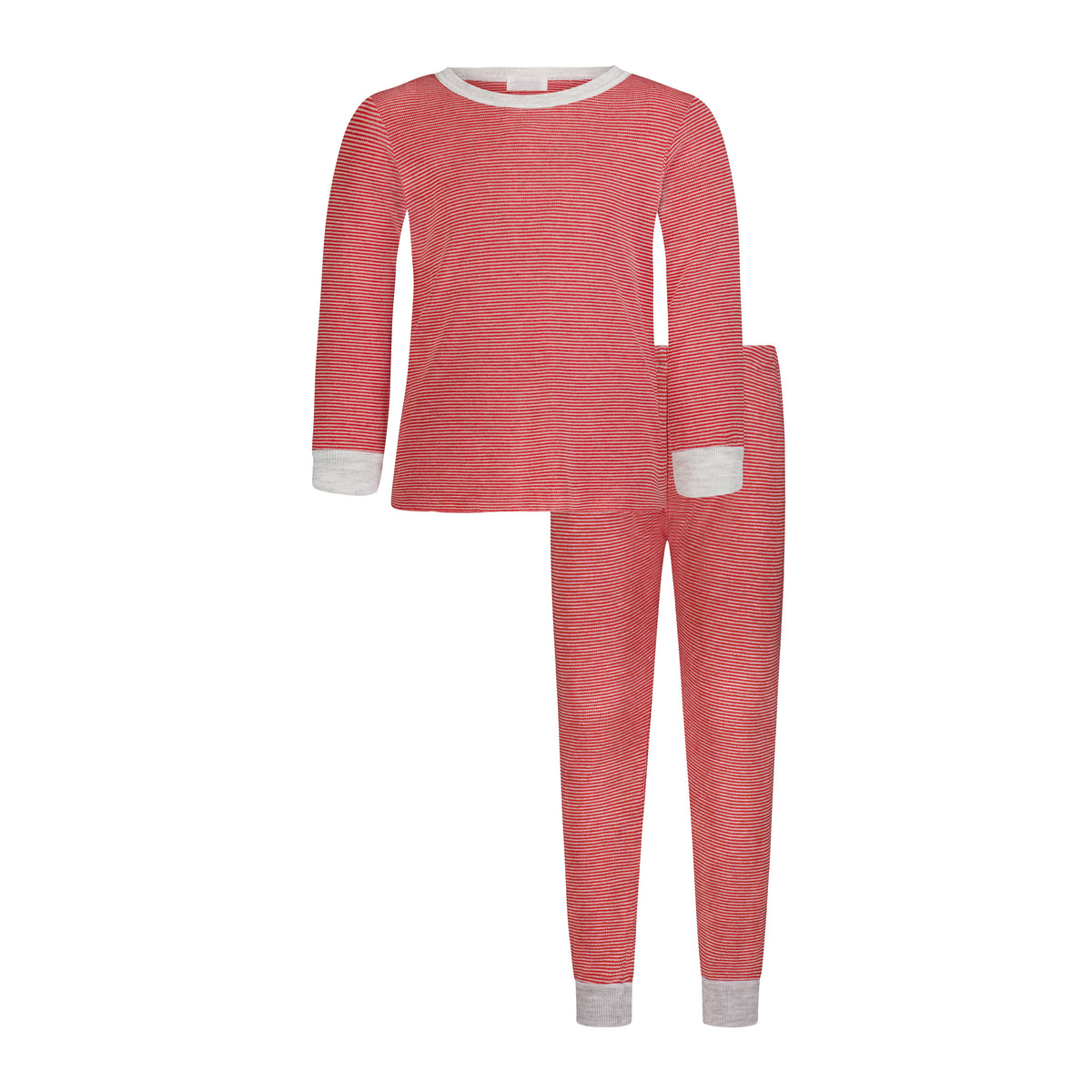 Boys Henry Classic Long Sleeve Tee & Jack Cuffed Pant Set - Red/Grey Mini Stripe