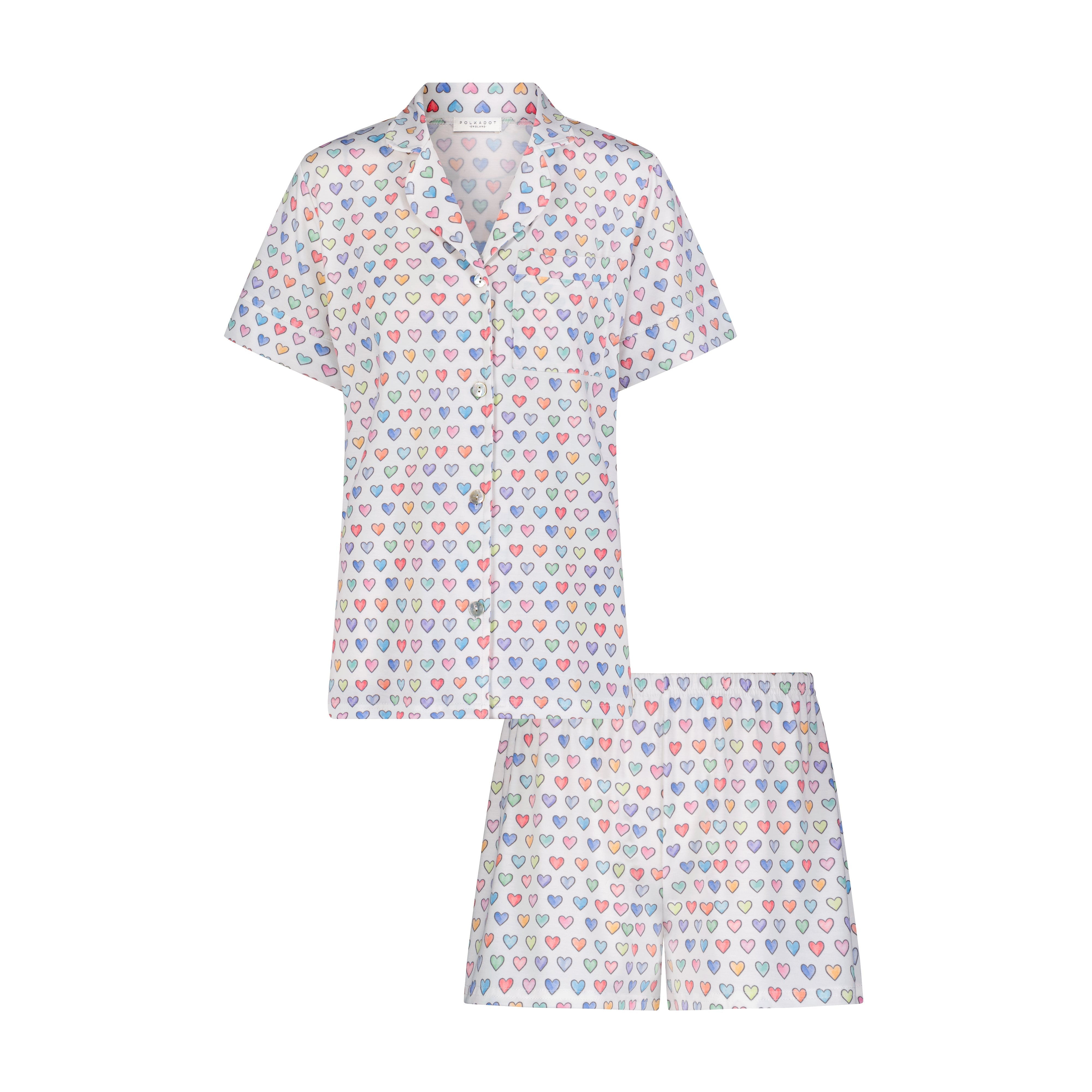 HARRY Pajama Set in RAINBOW HEARTS Print