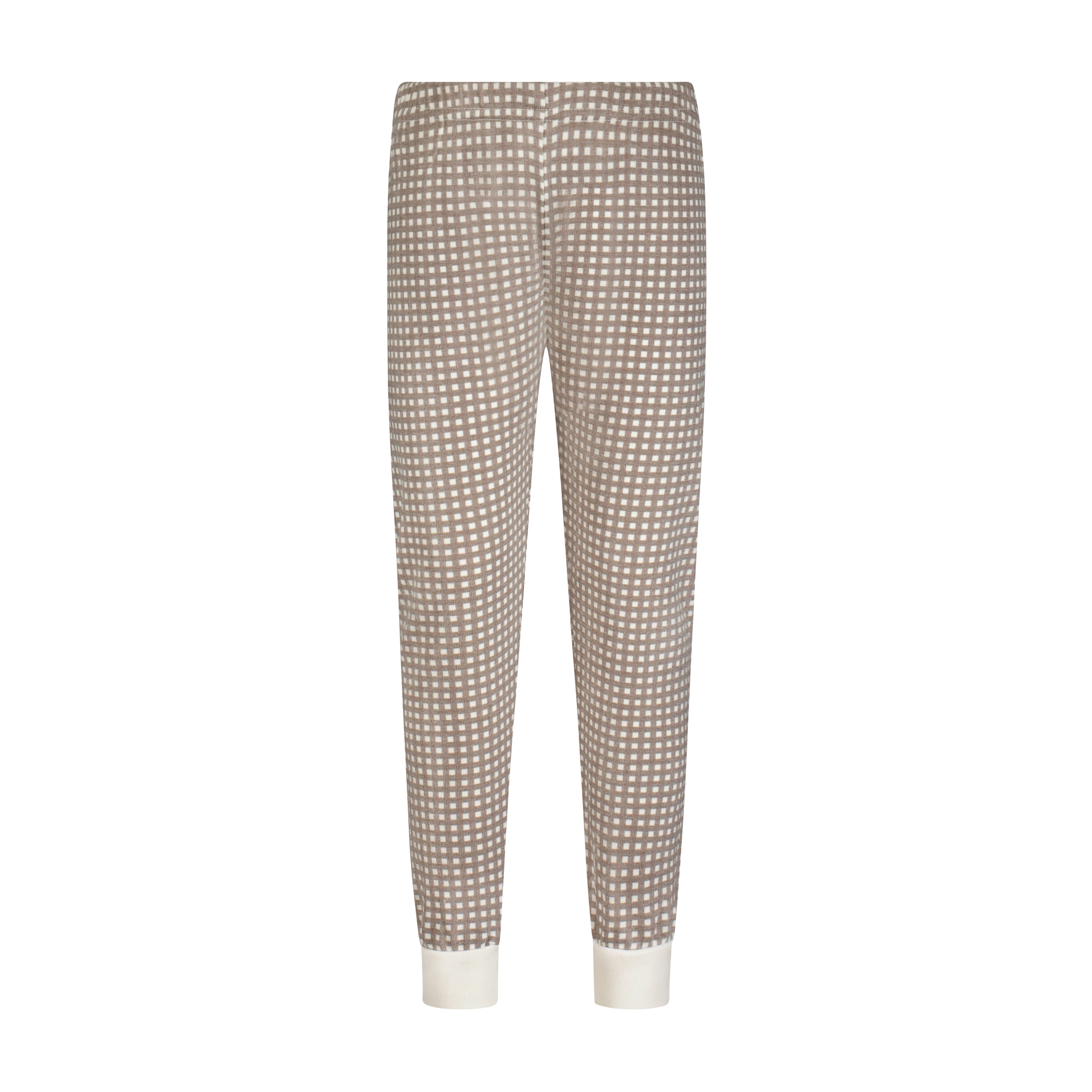 Boys Set Crew LS & Pant - Brown Gingham Print