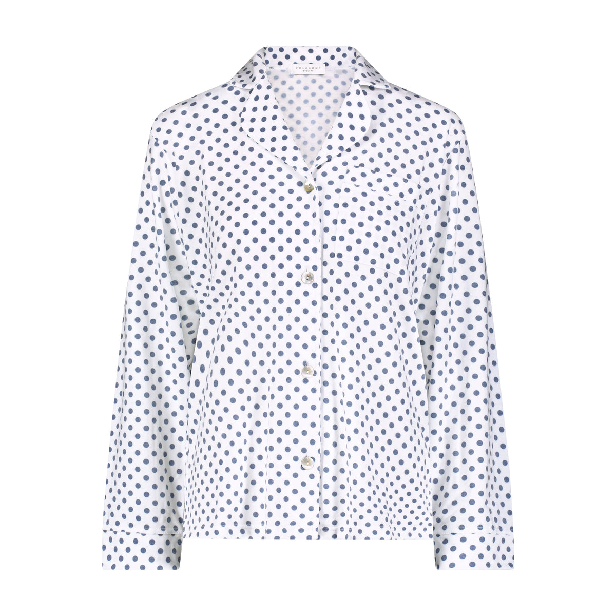 Charley Classic Long Sleeve & Pant Pajama Set - Navy Dot Print