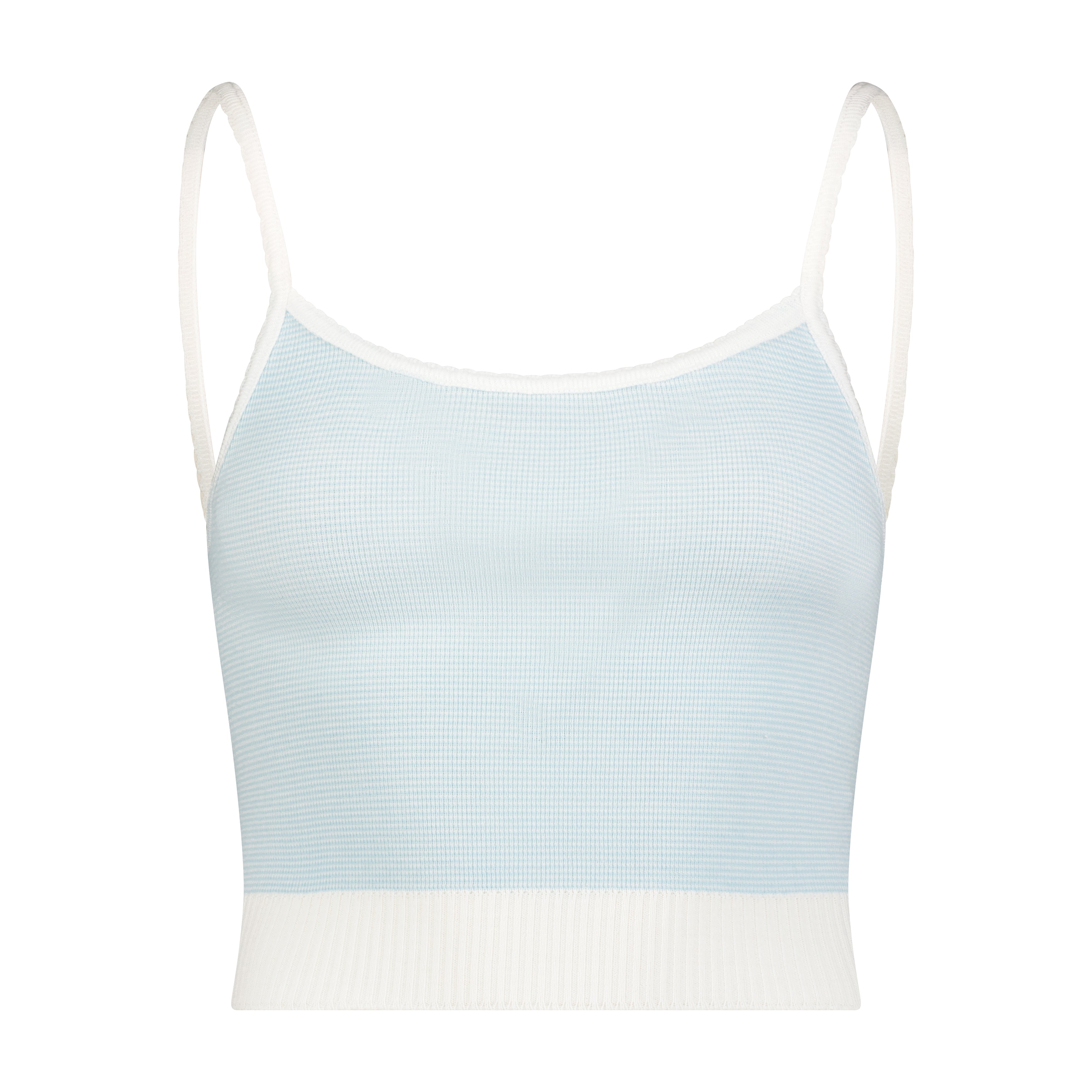 SET Crop Scoop Cami & Short Mid Rise - Blue Narrow Hampton Stripe