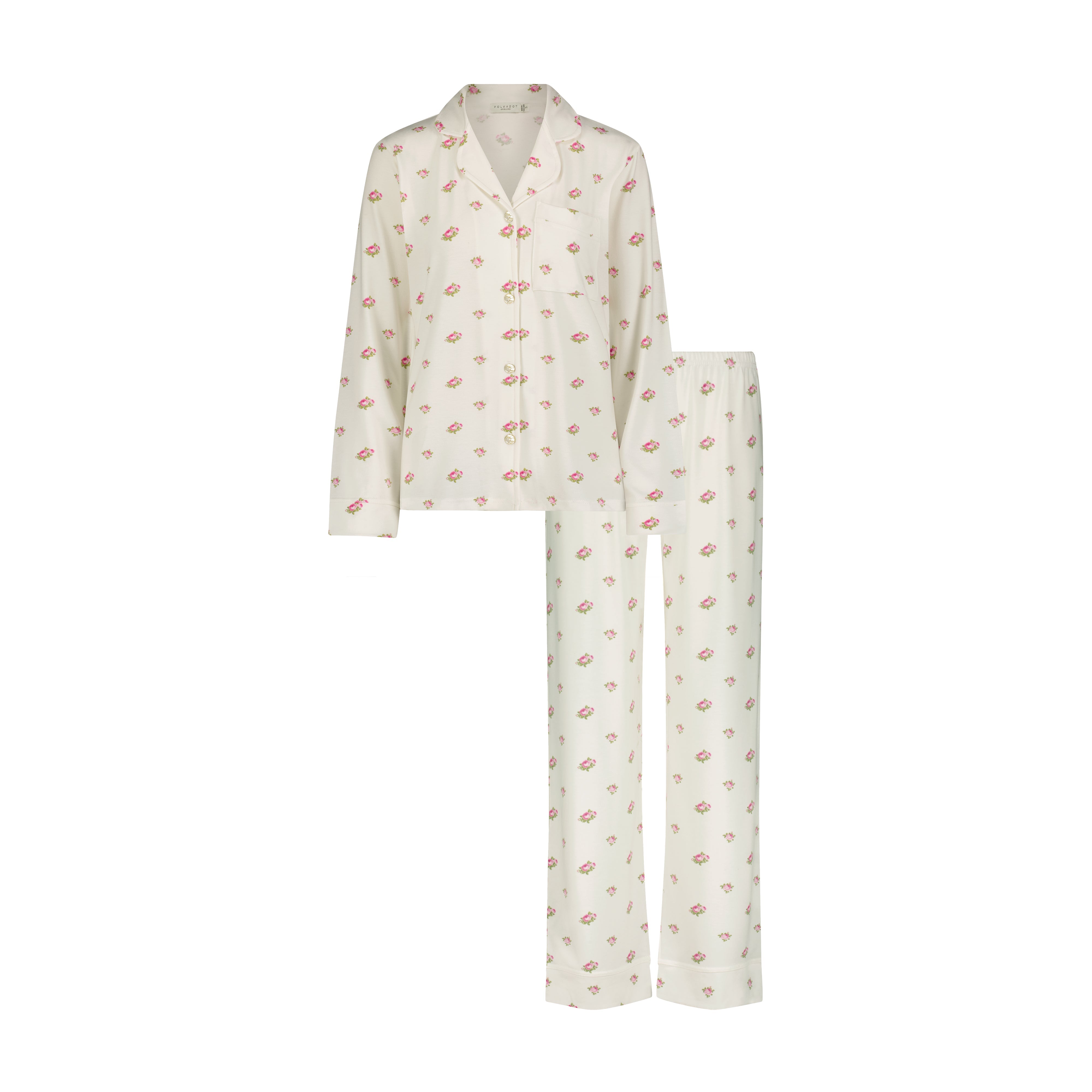 CHARLEY Pajama Set in Cream Vintage Rose Print -NEW COLOR