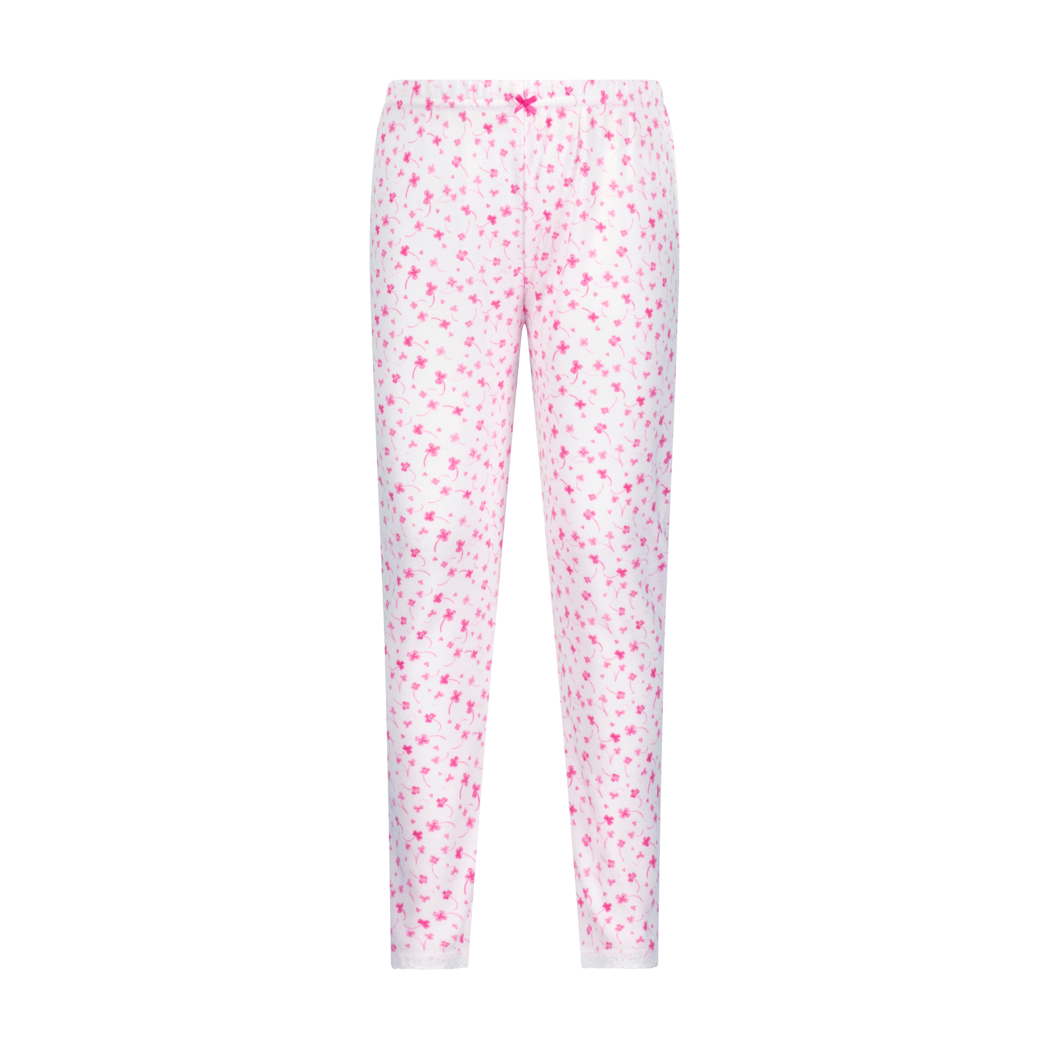 GIRLS PINK CLOVER Print PANT w Lace