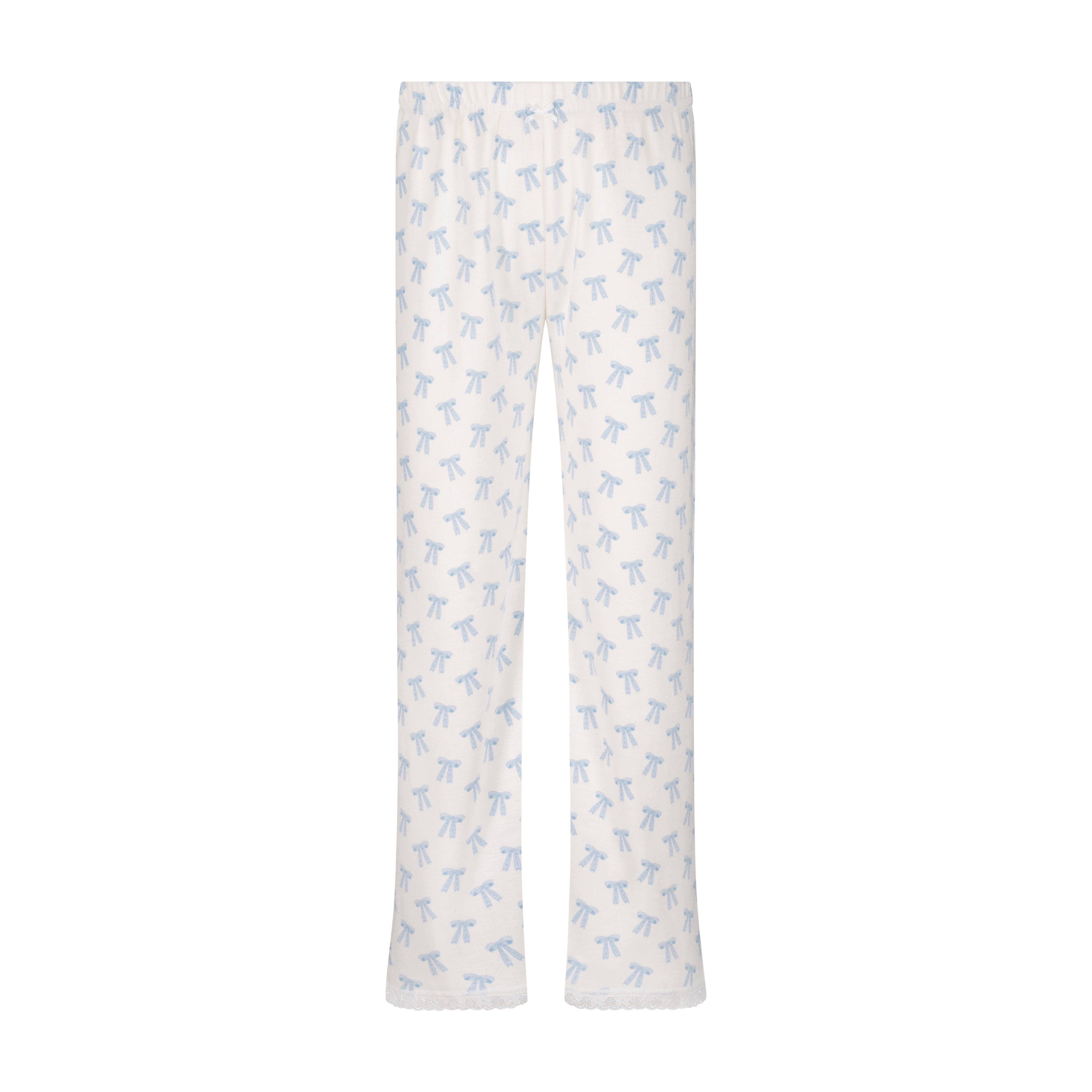 Girls Rachel Set Slouchy Top w Wide Leg Pant - Blue Forever Love Bow