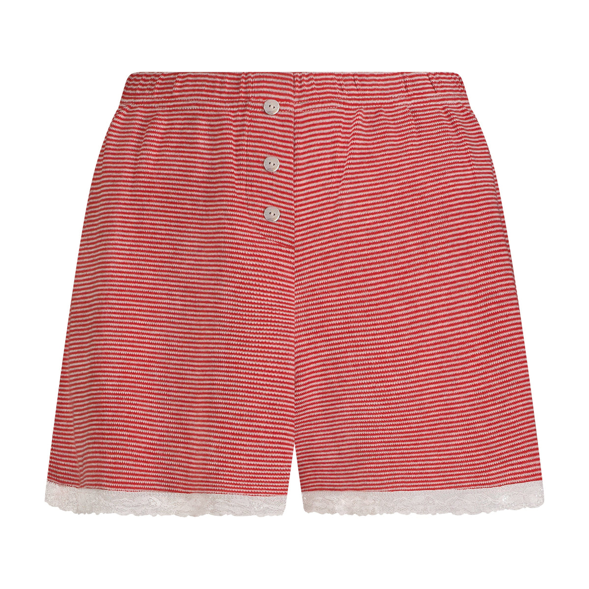 Becksy Hi-Rise Boxer Short - Red/Grey Mini Stripe