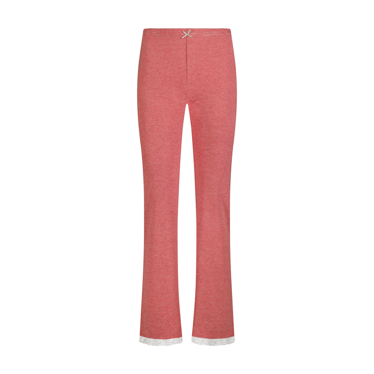 Natalie Classic Hi-Rise Pant - Red/Grey Mini Stripe
