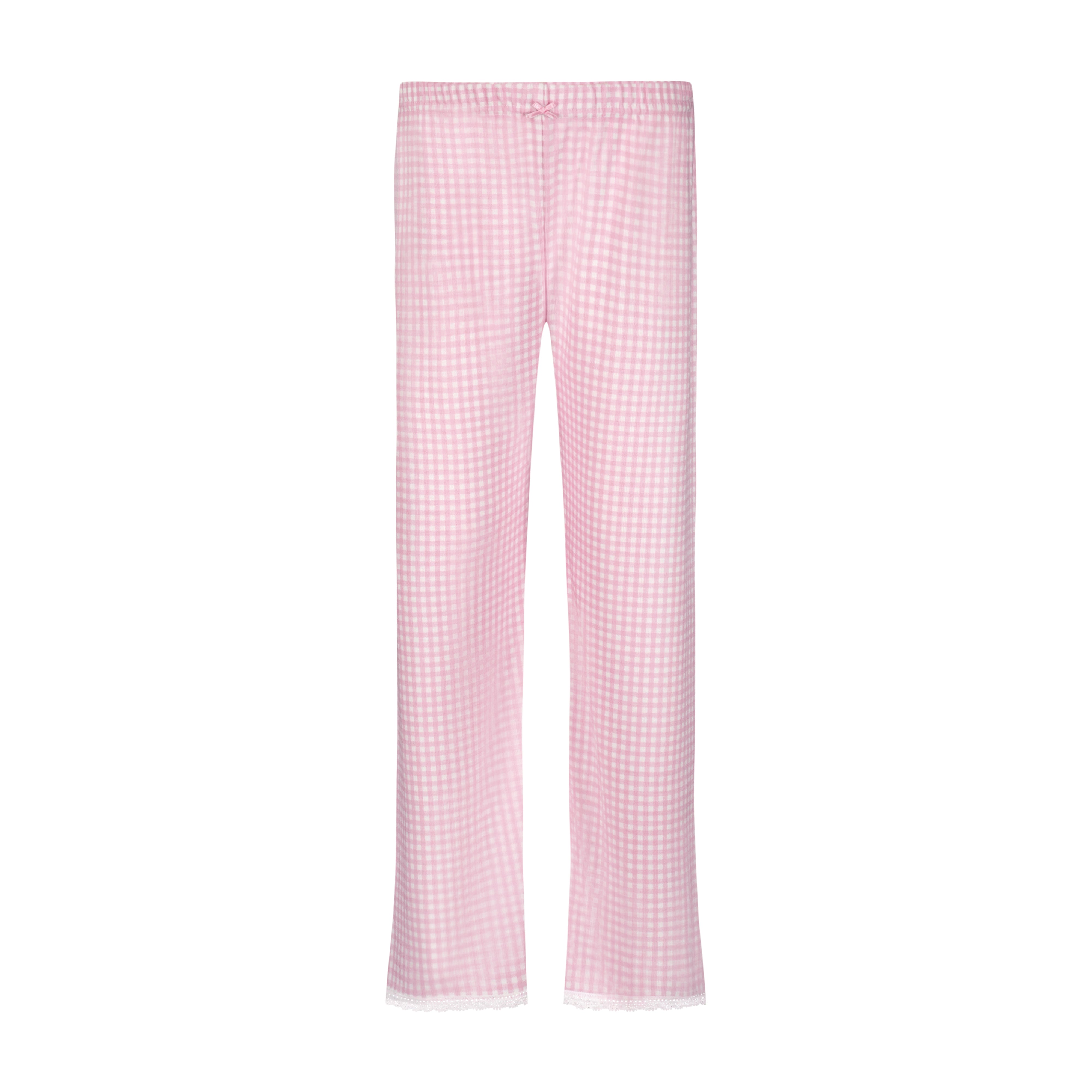 Girls Rachel Set Slouchy Top & Wide Leg Pant - Pink Gingham Print