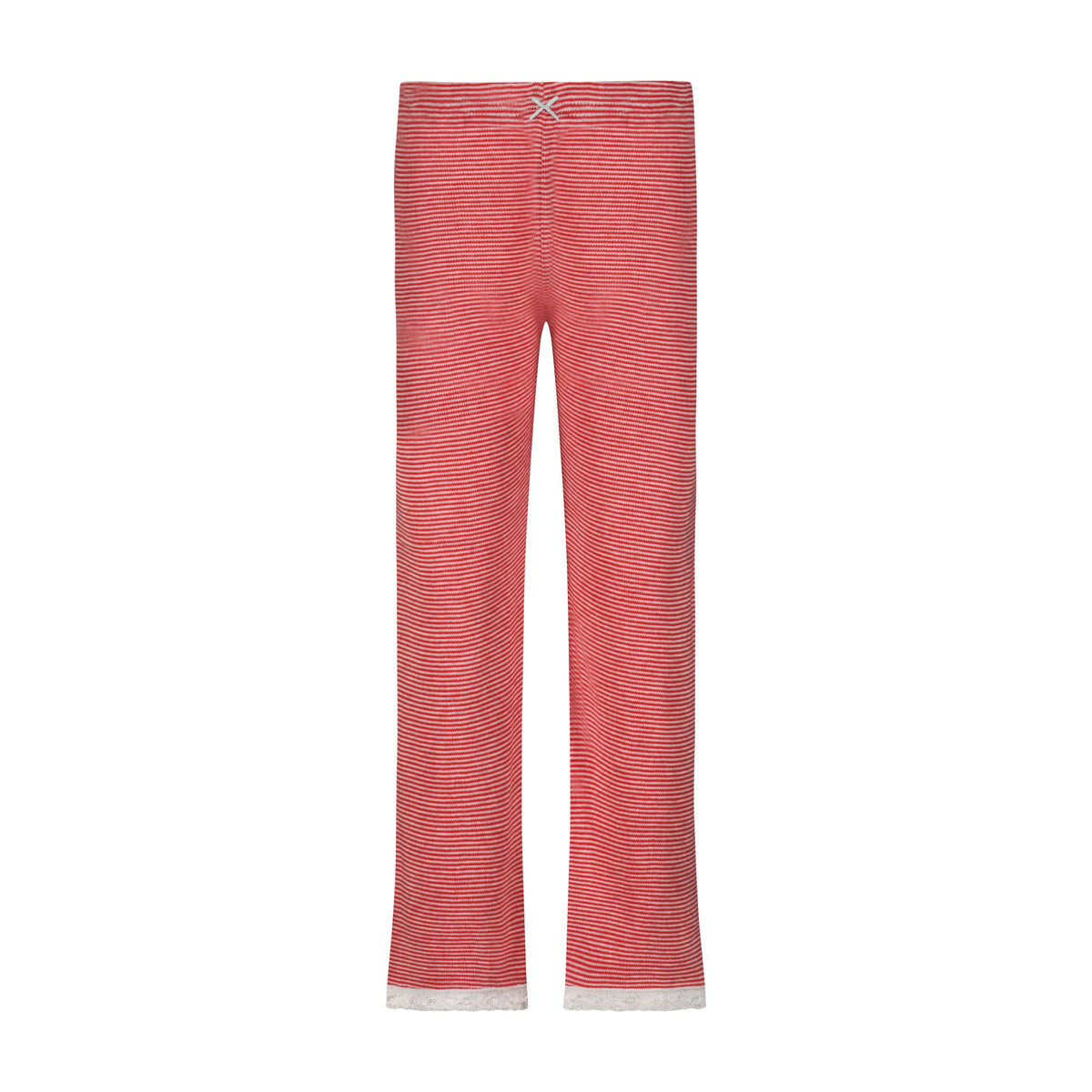 Girls Rach Slouchy Long Sleeve Tee & Wide Leg Pant Set - Red & Grey Mini Stripe