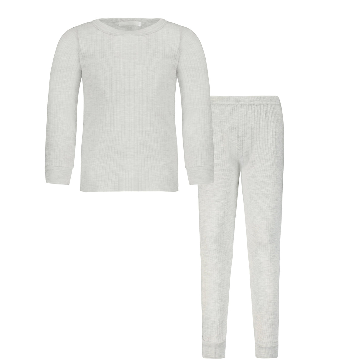 Boys Henry Classic Long Sleeve Tee & Jack Cuffed Pant Set - Heather Grey Rib Knit