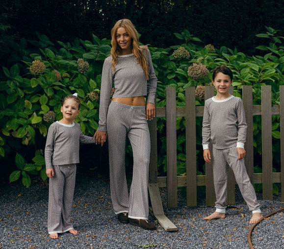 Kids Brown Gingham Print - Lookbook