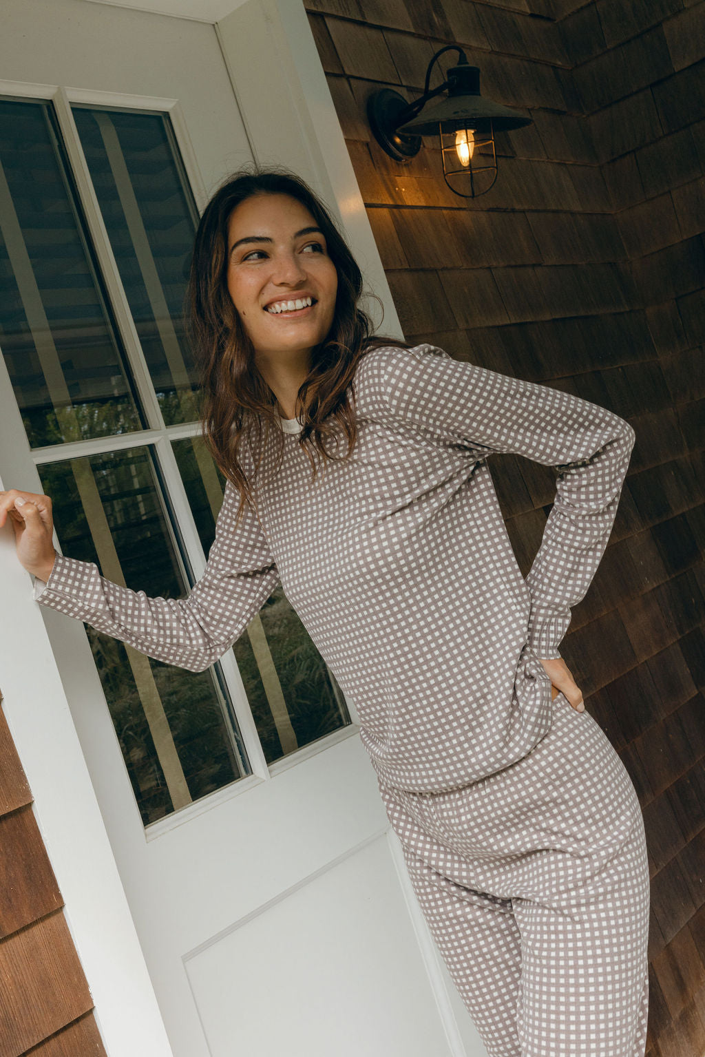 Rachel Slouchy - Brown Gingham Print