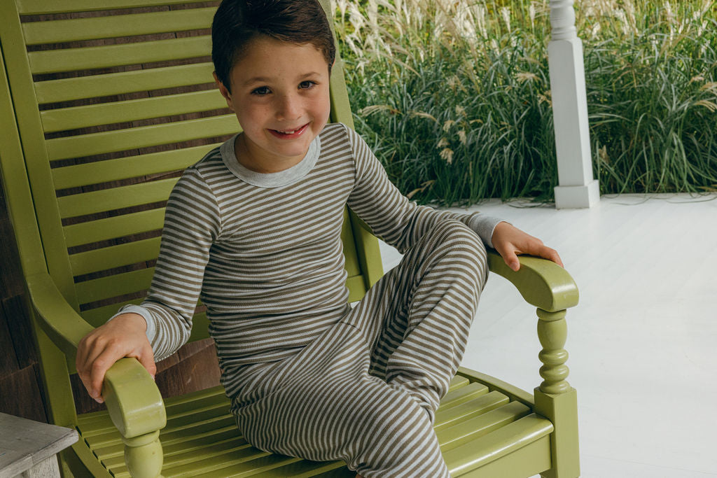 Boys Loden/Heather Grey Sailor Stripe - Lookbook