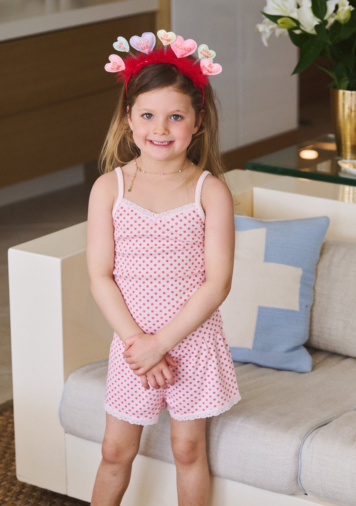 Girls Brette Classic Cami & Cece Short Set - Red Dot Print