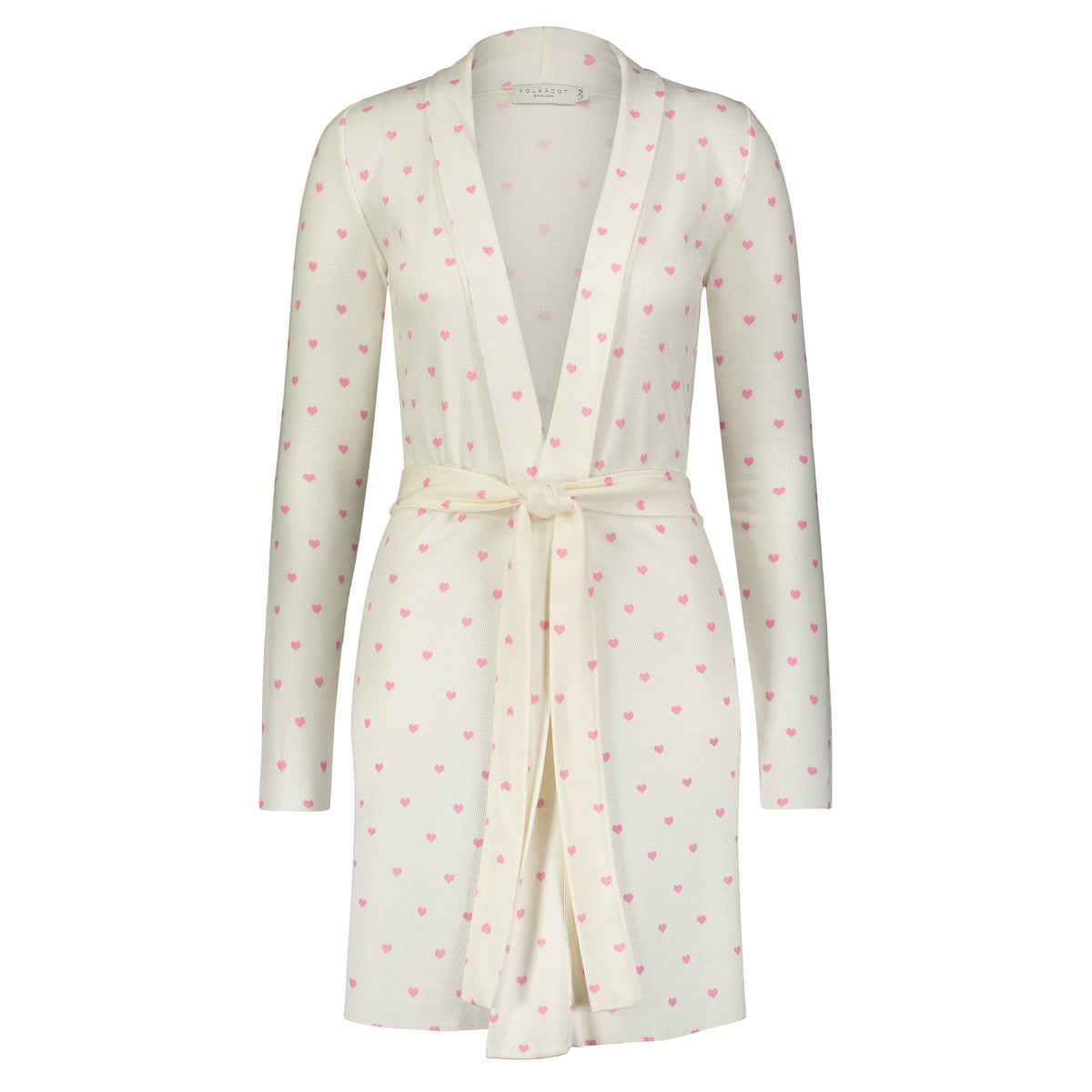 Cardigan Robe - Pink Hearts Print – Polkadot England