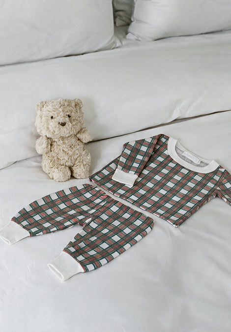 Boys & Baby Henry Classic Long Sleeve Tee & Jack Cuffed Pant Set - Vintage Tartan Print