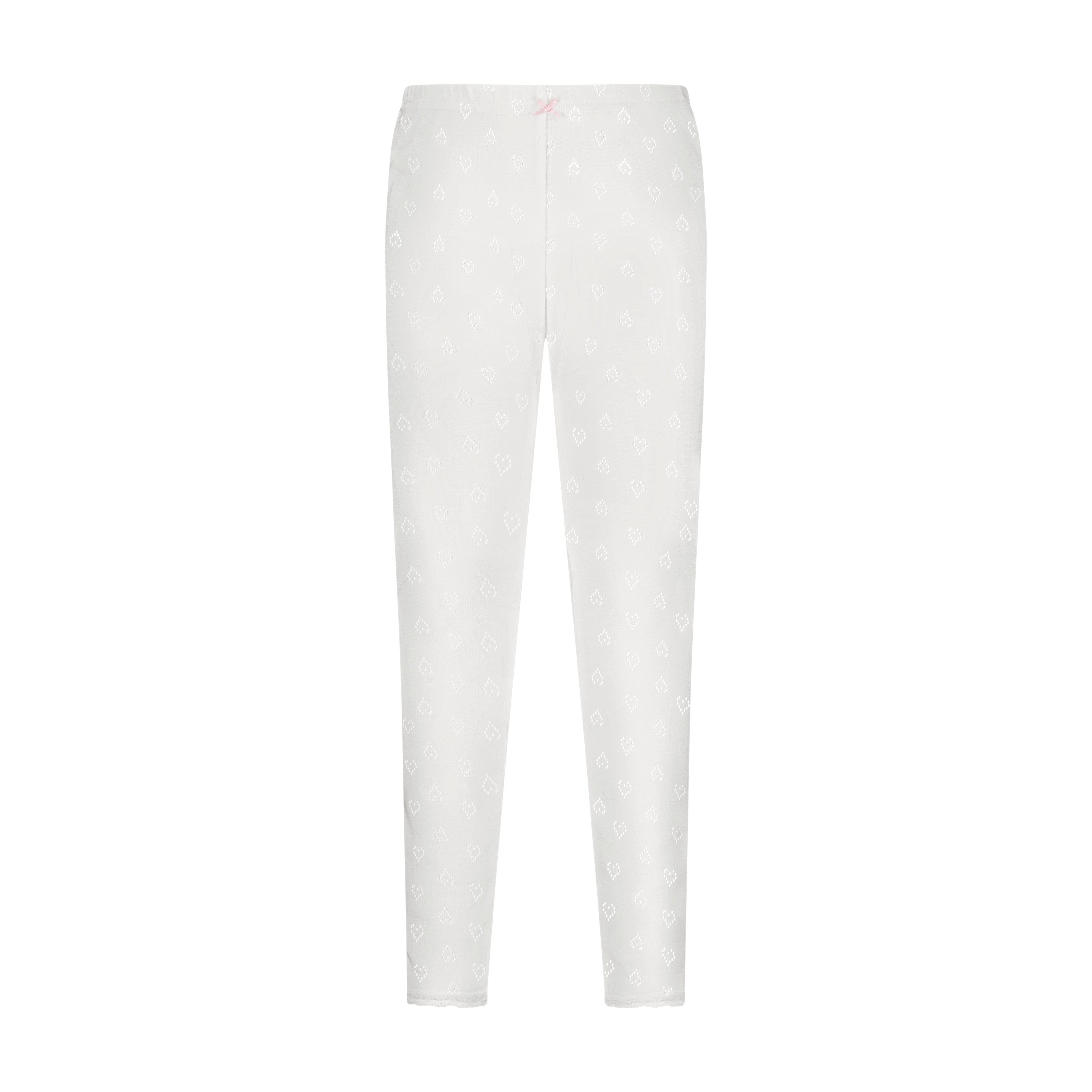 GIRLS & BABY PANT Pearl White Vintage Hearts -Restocked