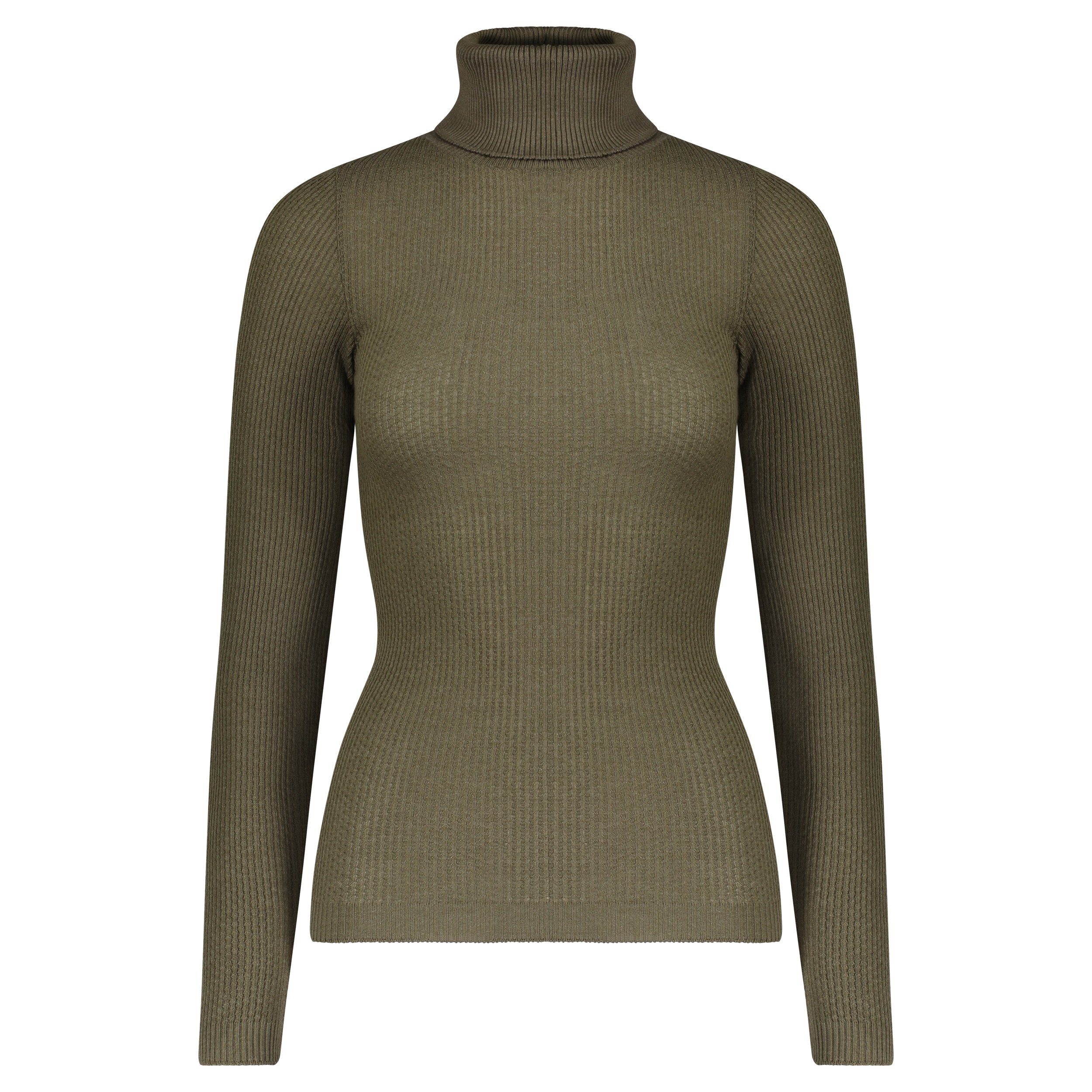 TURTLENECK Fitted LODEN Waffle Knit