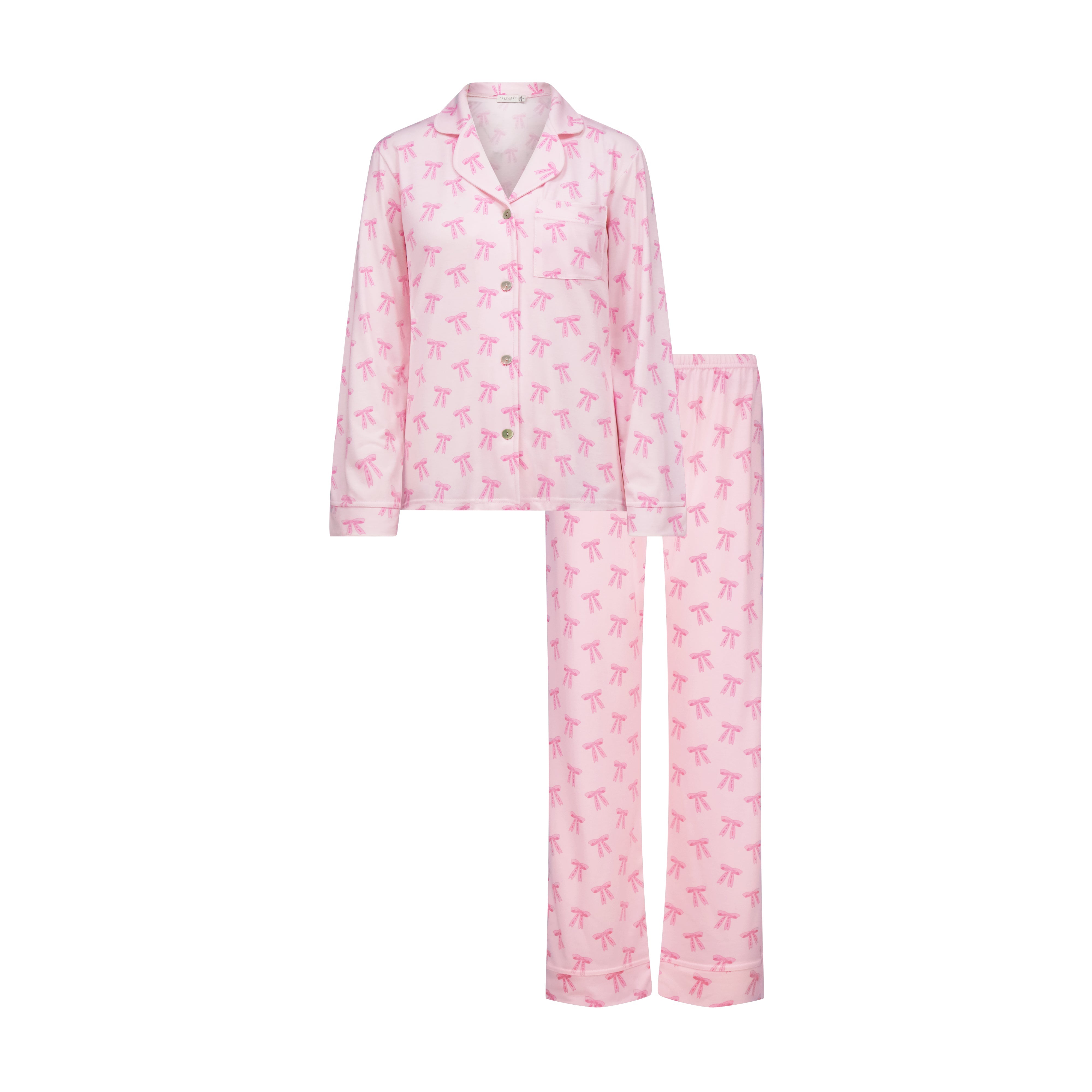 Floral Print Pointelle Jersey Pajama Set