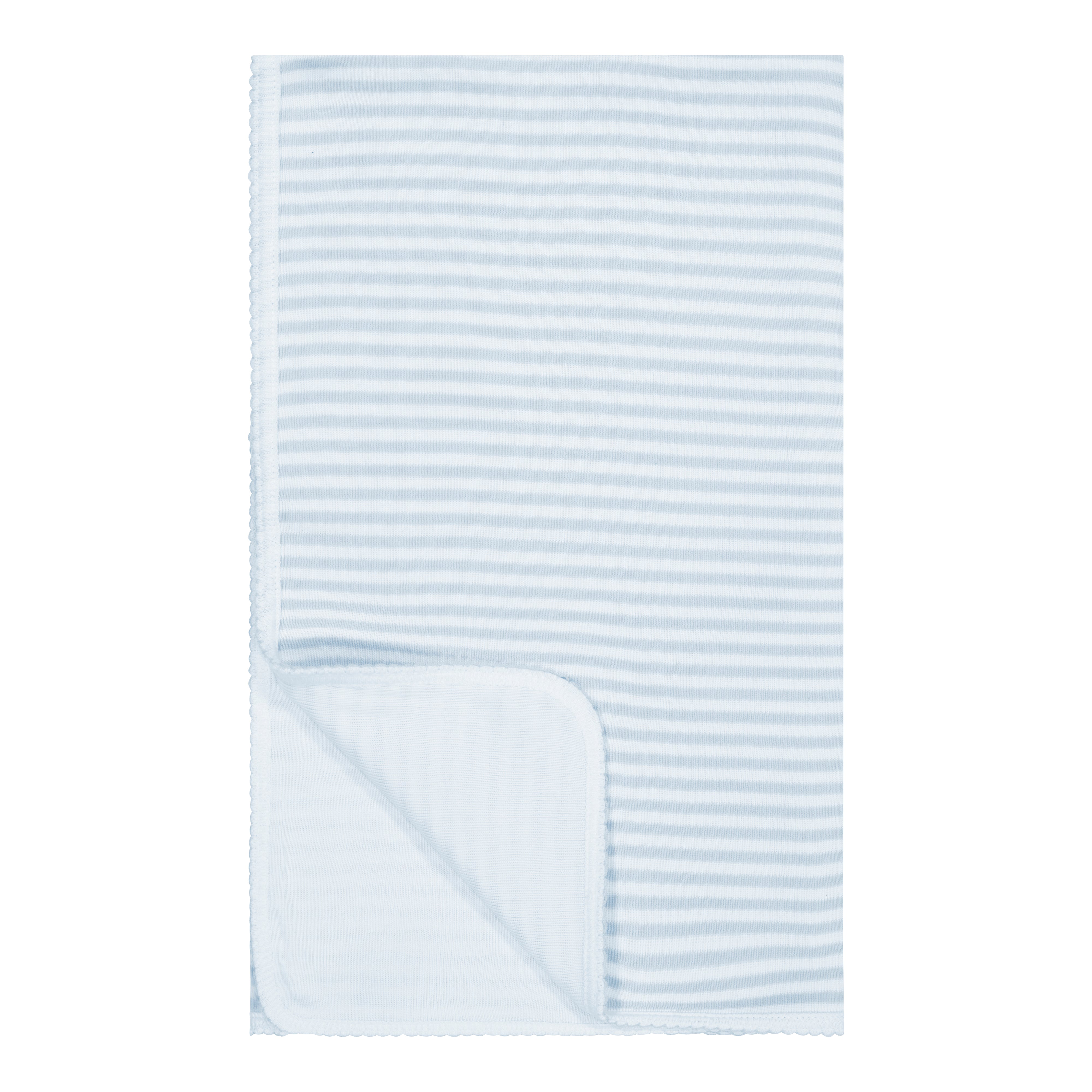 BABY BLANKET Ocean Blue Sailor Stripe /Cream -NEW