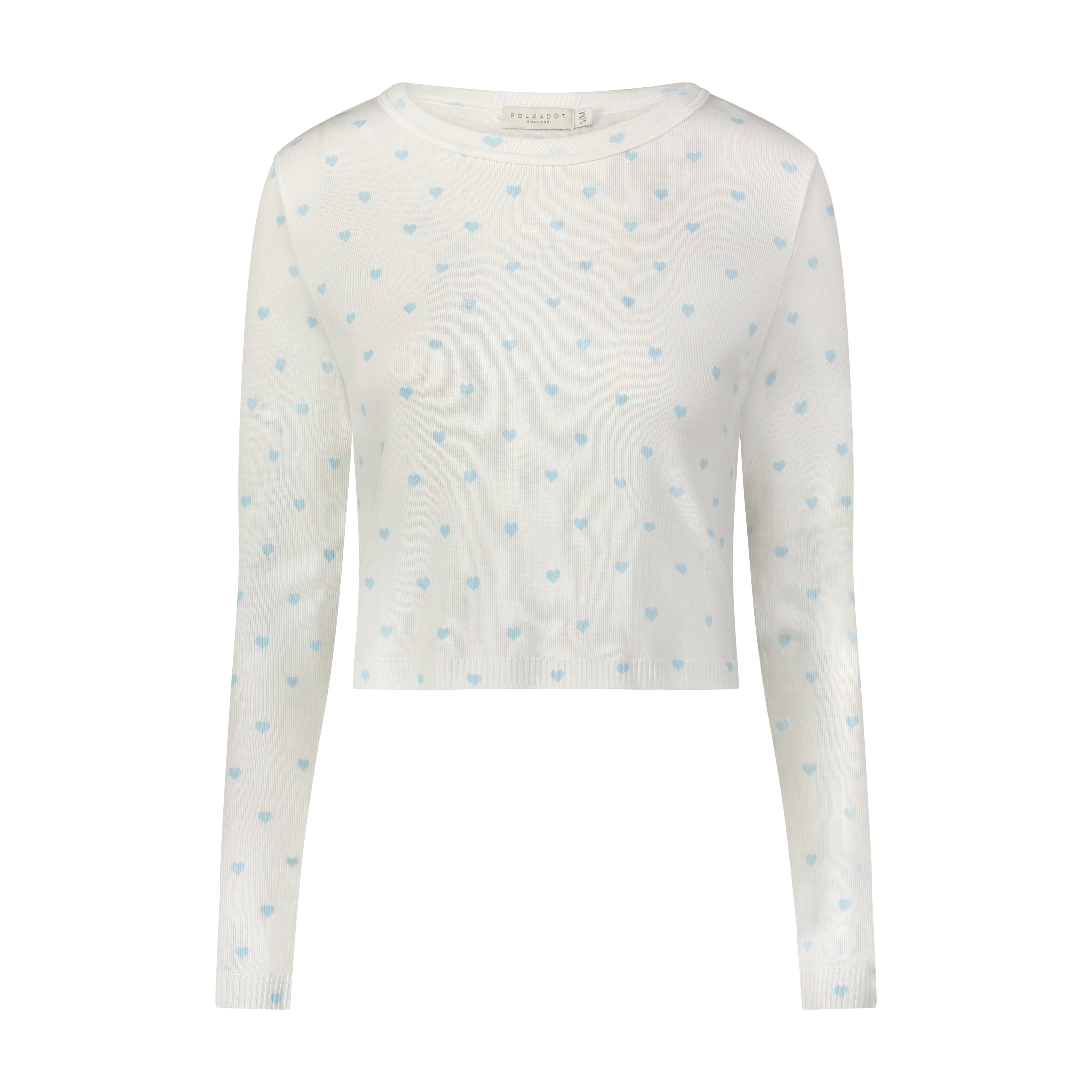 NELL CROP SLOUCHY Blue Hearts Print