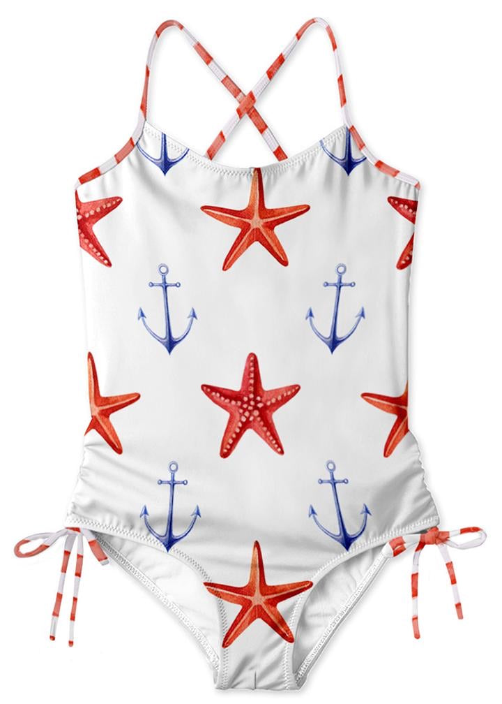 STELLA COVE ~ Starfish and Anchor side tie swimsuit